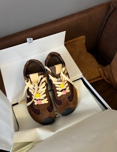 【🥰2025 핫한 신상】LOEWE Ballet Runner 2.0 나일론 소가죽 라이프 캐주얼화 브라운 LBR2282X11-4865 photo review